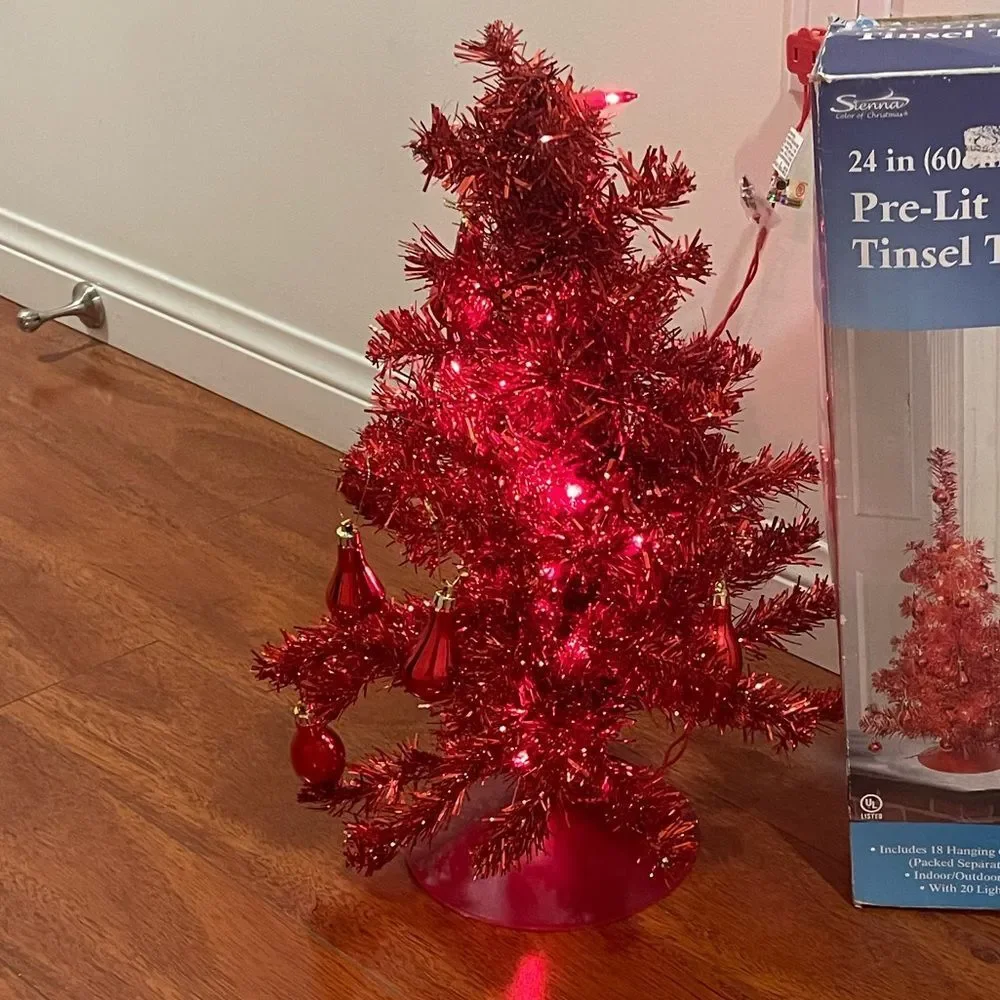 Pre-Lit Tinsel Tree